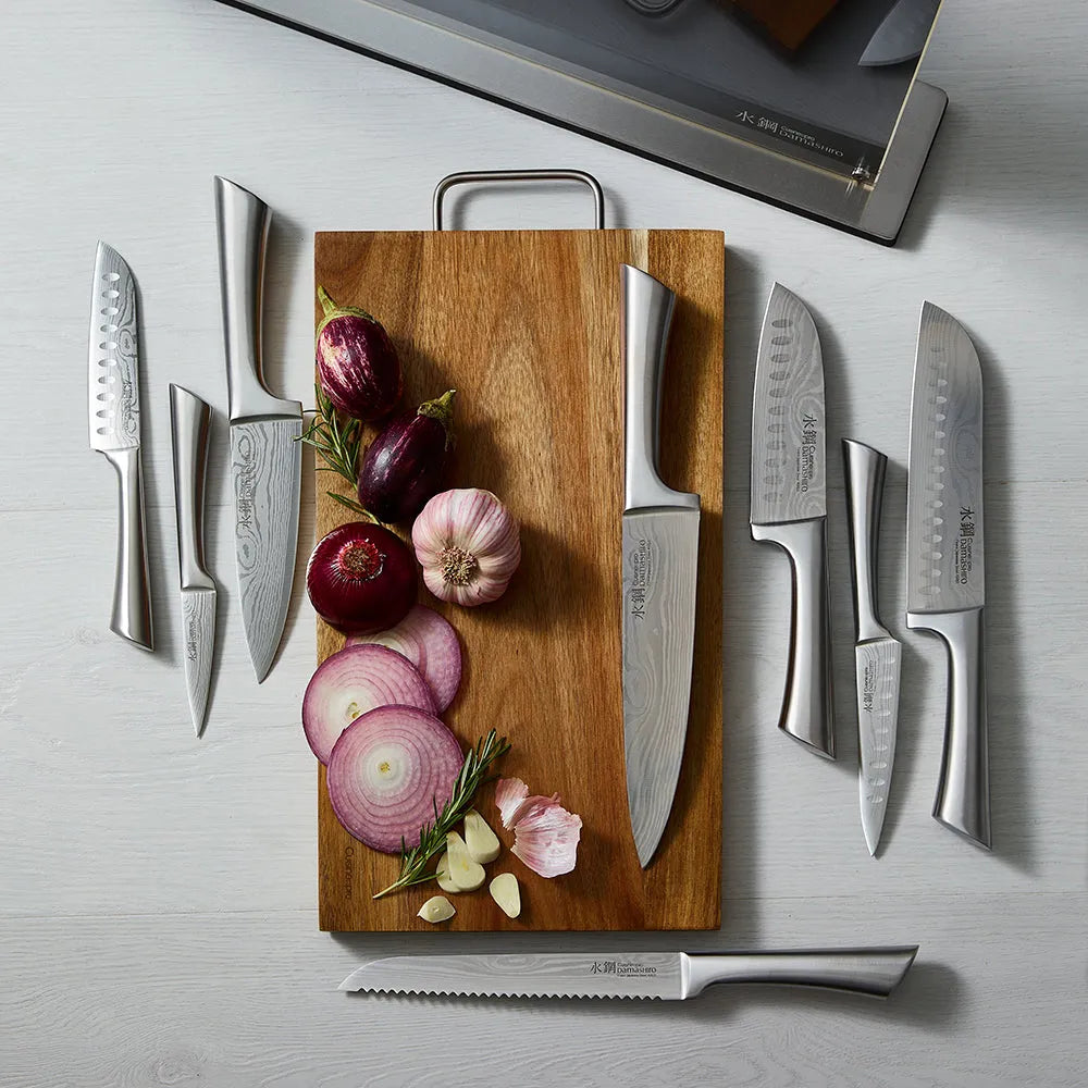  Damashiro® Bodo Knivblok M. Skærebræt - 10 Dele